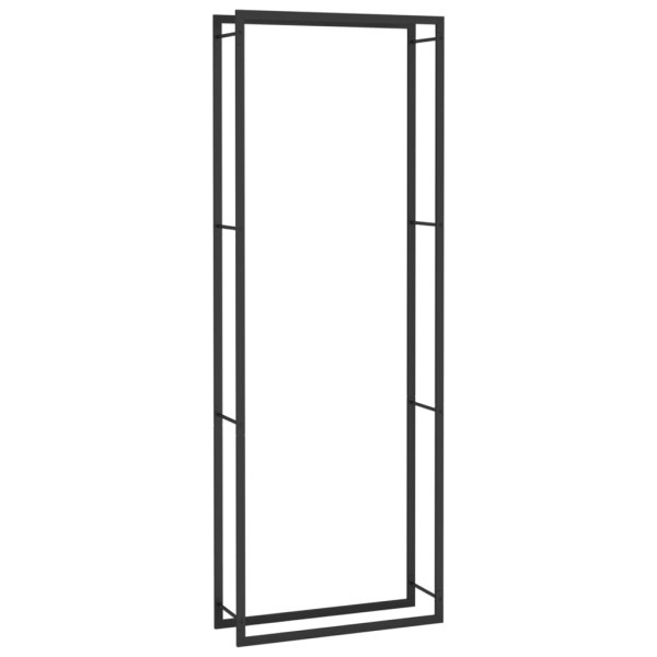 Suporte para lenha 80x28x222 cm aço preto mate M 2