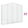 Cestas gaviones 7 uds forma de arco hierro 200x30x160/180 cm 2