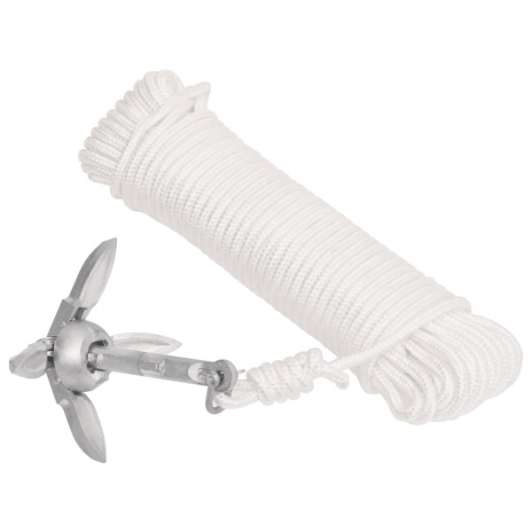 Ancla plegable con cuerda hierro maleable plateado 0.7 kg M 3