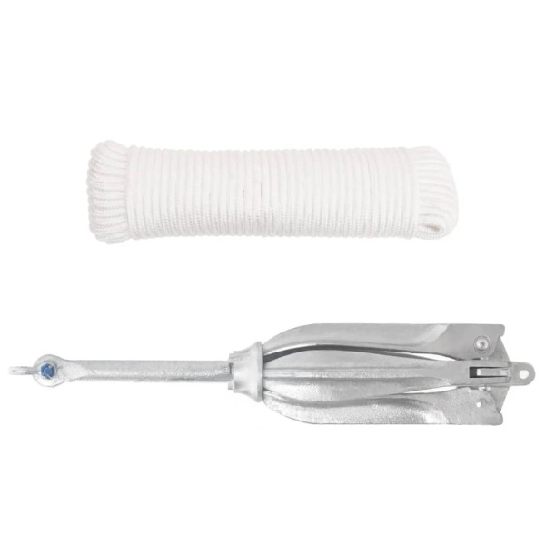 Ancla plegable con cuerda hierro maleable plateado 12 kg M 2