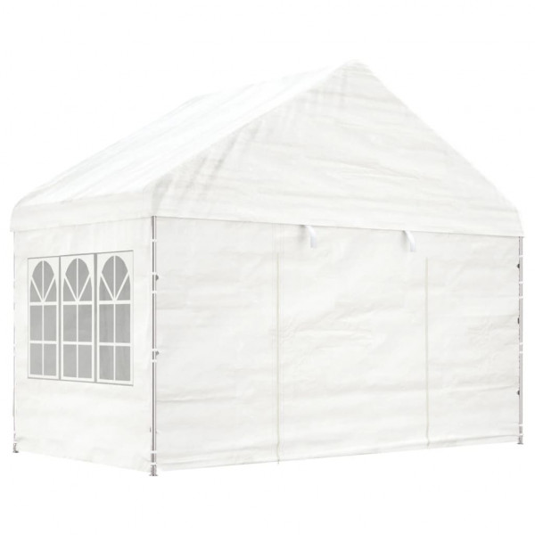 VidaXL Gazebo com telhado 4.08x2.23x3.22 m polietileno branco M 2