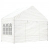 VidaXL Gazebo com telhado 4.08x2.23x3.22 m polietileno branco 2