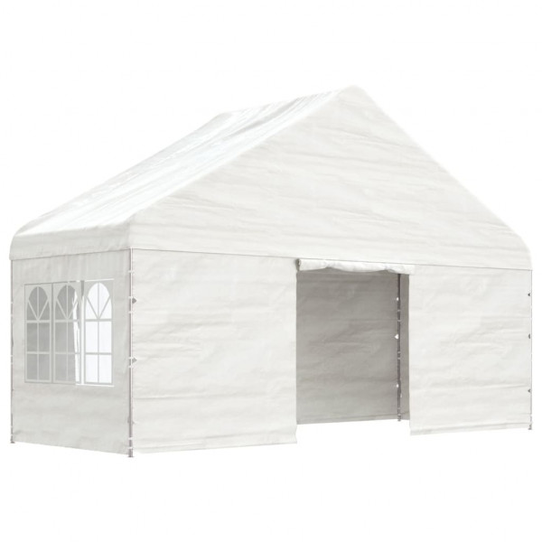 VidaXL Gazebo com telhado 5.88x2.23x3.75 m polietileno branco M 2