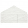 Cenador con techo polietileno blanco 5.88x2.23x3.75 m 3