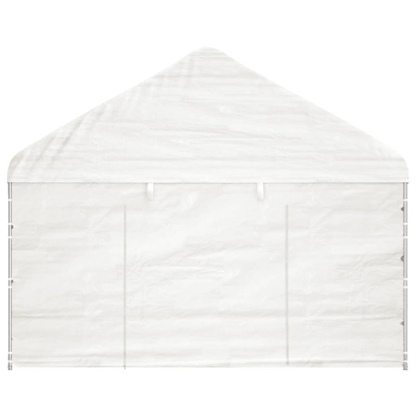 Gazebo com telhado 13.38x4.08x3.22 m polietileno branco M 4