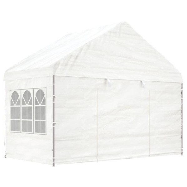 Gazebo com telhado 17.84x4.08x3.22 m polietileno branco M 3