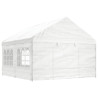 Gazebo com telhado 4.46x4.08x3.22 m polietileno branco 1
