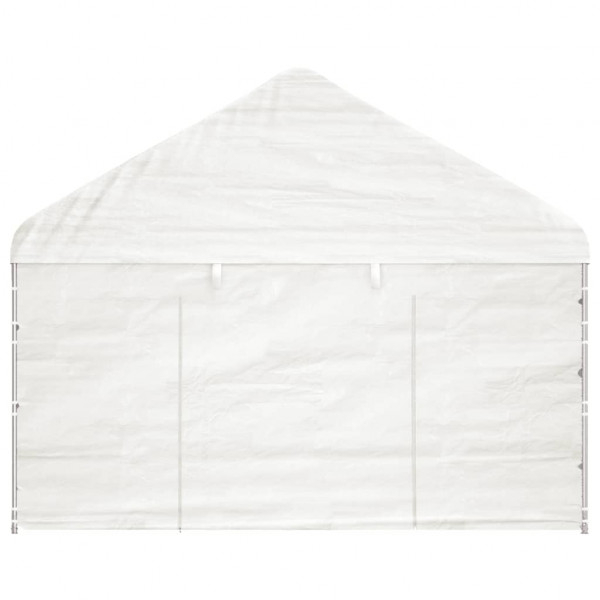 Gazebo com telhado 4.46x4.08x3.22 m polietileno branco M 4
