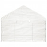 Cenador con techo polietileno blanco 4.46x4.08x3.22 m 4