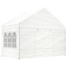 Gazebo com telhado 15.61x4.08x3.22 m polietileno branco 3