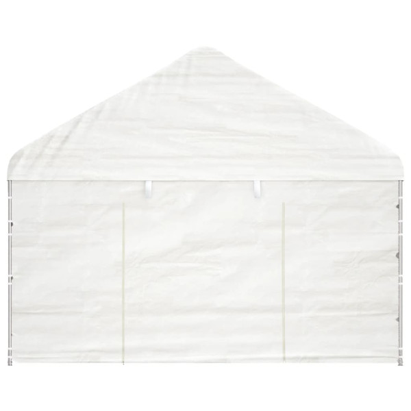 Cenador con techo polietileno blanco 15.61x4.08x3.22 m M 4