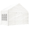 Gazebo com telhado 8.92x4.08x3.22 m polietileno branco 3