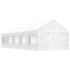 Gazebo com telhado 11.15x4.08x3.22 m polietileno branco 1