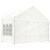 Gazebo com telhado 11.15x4.08x3.22 m polietileno branco 3