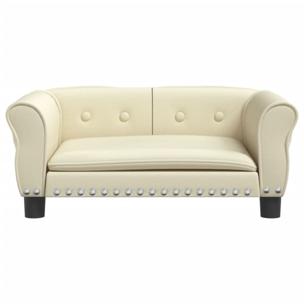 Cama para perros de cuero sintético crema 70x45x30 cm M 3