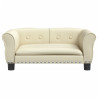 Cama para perros de cuero sintético crema 70x45x30 cm 3