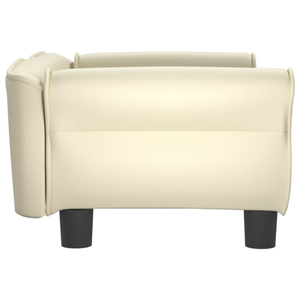 Cama para cães 70x45x30 cm couro artificial cor creme M 4