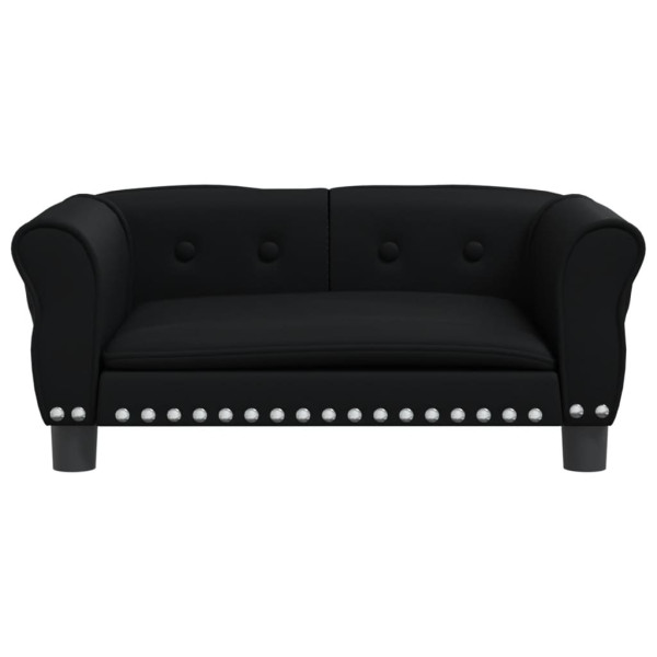 Cama para cães 70x45x30 cm couro artificial preto M 3