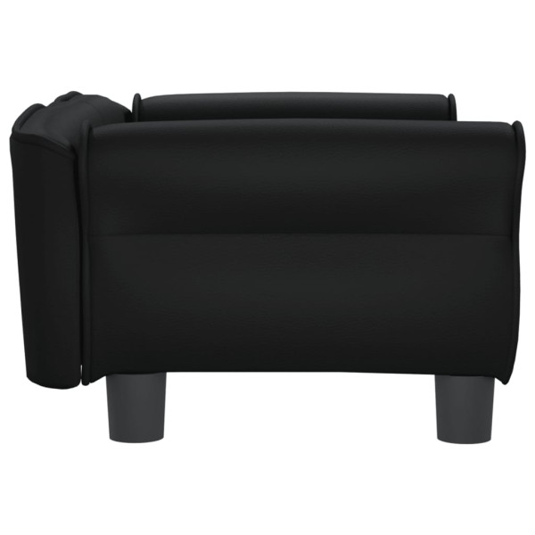 Cama para perros de cuero sintético negra 70x45x30 cm M 4