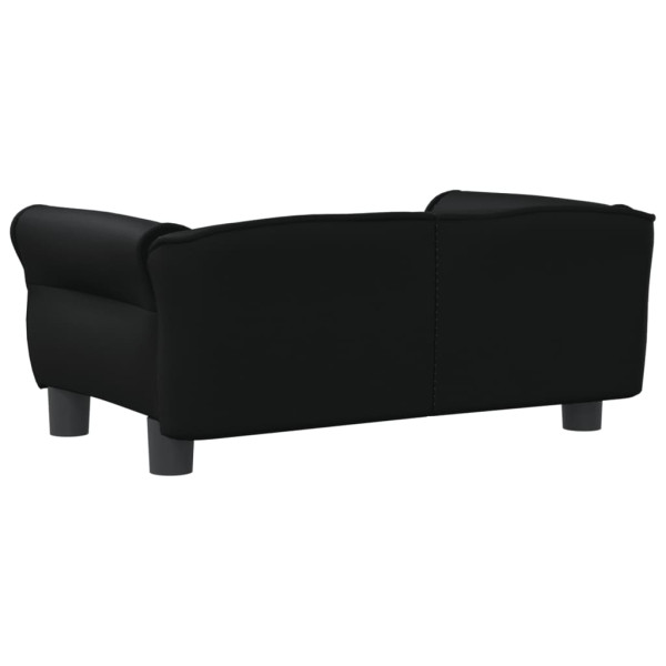 Cama para perros de cuero sintético negra 70x45x30 cm M 5
