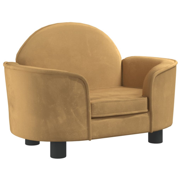 Cama para cães 66x40x45 cm veludo castanho M 2