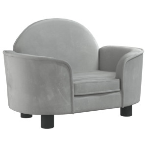 Cama para perros de terciopelo gris claro 66x40x45 cm H