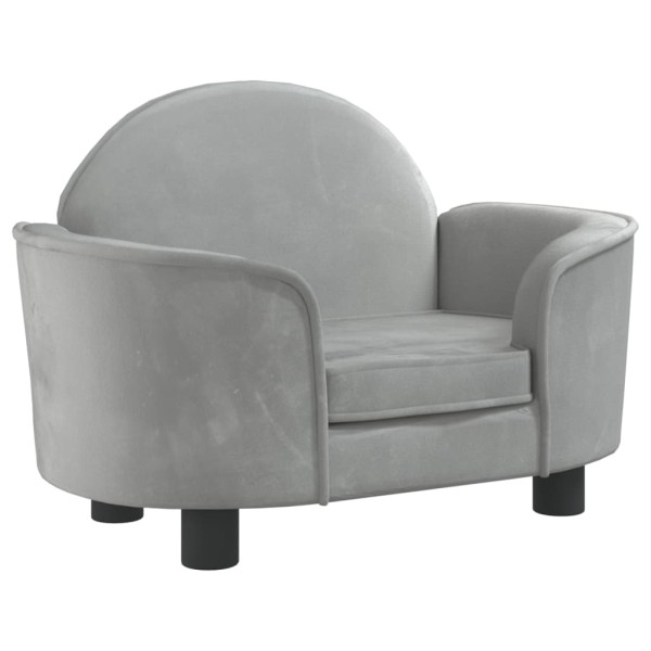 Cama para cães 66x40x45 cm veludo cinzento-claro M 2