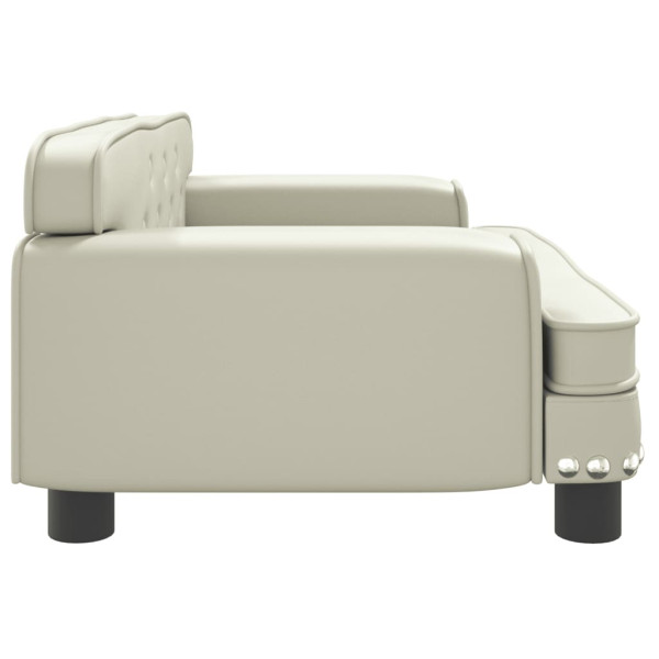 Cama para cães 70x45x30 cm couro artificial cor creme M 4