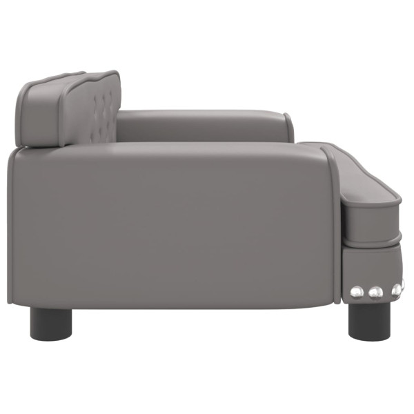 Cama para perros de cuero sintético gris 70x45x30 cm M 4