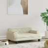Cama para cães 70x45x30 cm veludo cor creme 1