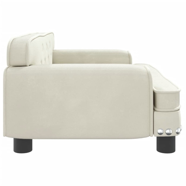 Cama para cães 70x45x30 cm veludo cor creme M 4