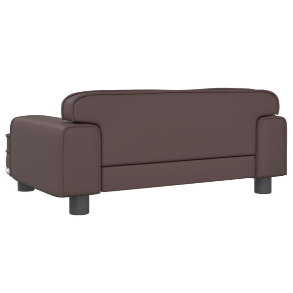 Cama para perros de cuero sintético marrón 70x45x30 cm M 5