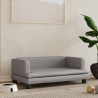 Cama para cães 80x45x30 cm couro artificial cinzento 1