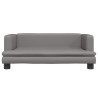 Cama para perros de cuero sintético gris 80x45x30 cm 3
