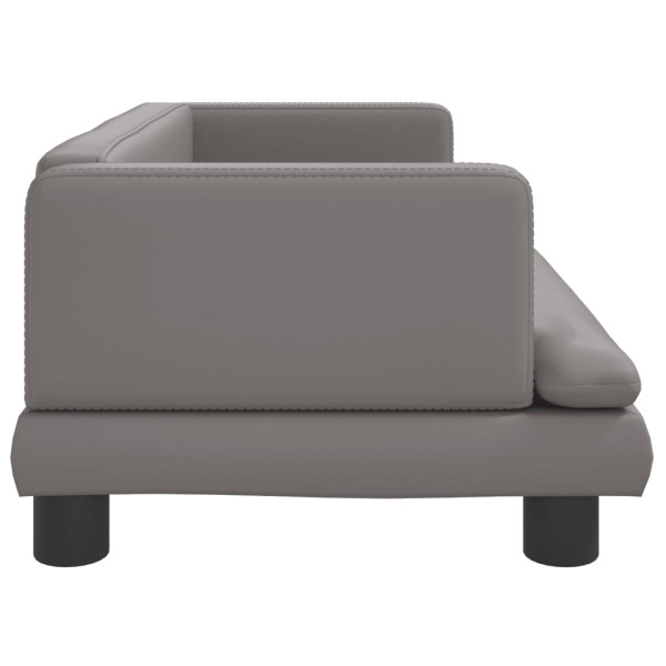 Cama para cães 80x45x30 cm couro artificial cinzento M 4