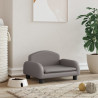 Cama para perros de cuero sintético gris 50x40x30 cm 1