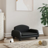 Cama para cães 50x40x30 cm couro artificial preto 1