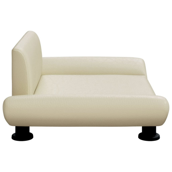 Cama para perros de cuero sintético crema 70x45x28 cm M 4