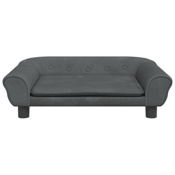 Cama para cães 70x48x22 cm veludo cinzento-escuro M 3