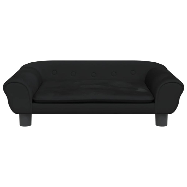 Cama para perros de terciopelo negra 70x48x22 cm M 3