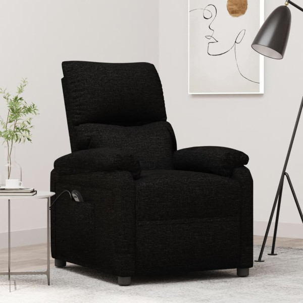 Sillón reclinable eléctrico de tela negro D