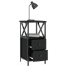 Mesita de noche madera contrachapada negra 34x35.5x70 cm 4