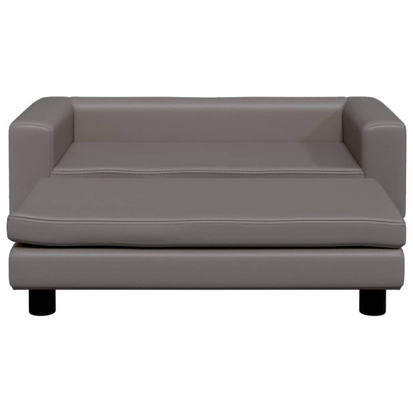 Cama para cães com extensão 100x50x30 cm couro artificial cinza M 3
