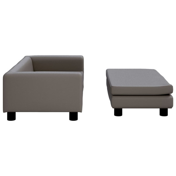 Cama para cães com extensão 100x50x30 cm couro artificial cinza M 4