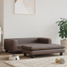 Cama para cães com extensão 100x50x30 cm couro artif. castanho 1