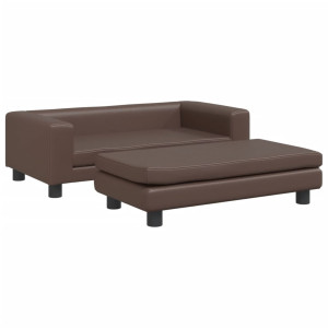 Cama para cães com extensão 100x50x30 cm couro artif. castanho H