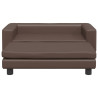 Cama de perros con extensión cuero sintético marrón 100x50x30cm 3
