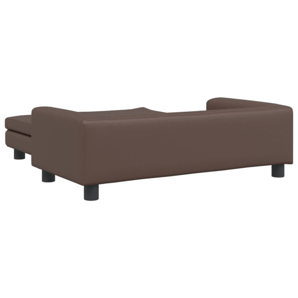 Cama para cães com extensão 100x50x30 cm couro artif. castanho M 5