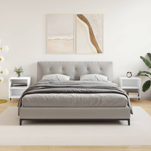 Mesitas de noche 2 uds madera de ingeniería blanco 40x30x50 cm D