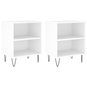 Mesitas de noche 2 uds madera de ingeniería blanco 40x30x50 cm H